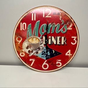 Tin Mom’s Diner Wall Clock Decor (Not Working)